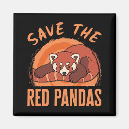 Red de rode panda's magneet