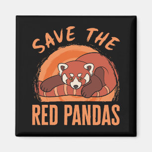 Red de rode panda's magneet