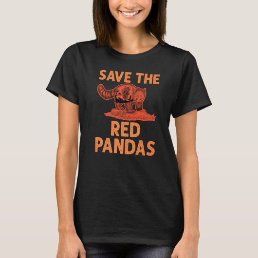 Red de rode panda's Panda 1 T-shirt (Voorkant)