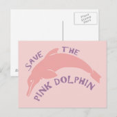 Red de Roze Dolfijn Briefkaart (Voorkant / Achterkant)