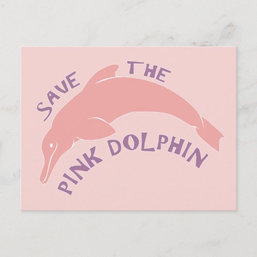 Red de Roze Dolfijn Briefkaart (Voorkant)