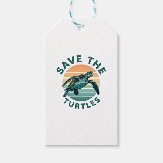Red de Schildpadden Dier Schildpad Huisdier Liefhe Cadeaulabel (Voorkant)