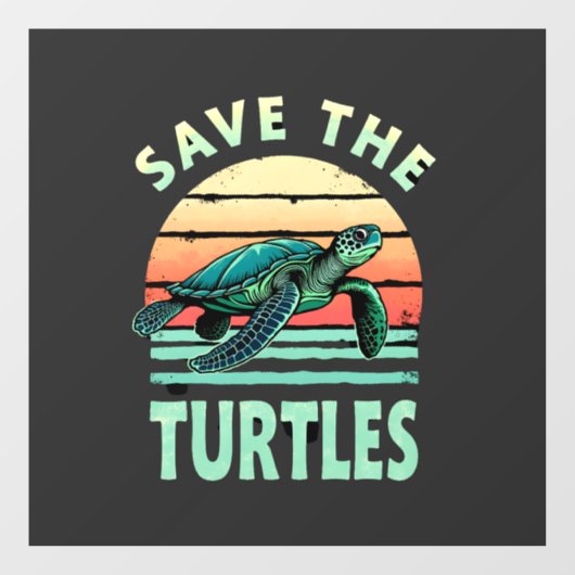 Red de Schildpadden Dier Schildpad Huisdier Liefhe Raamsticker (Vel)