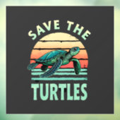 Red de Schildpadden Dier Schildpad Huisdier Liefhe Raamsticker (Vel 3)