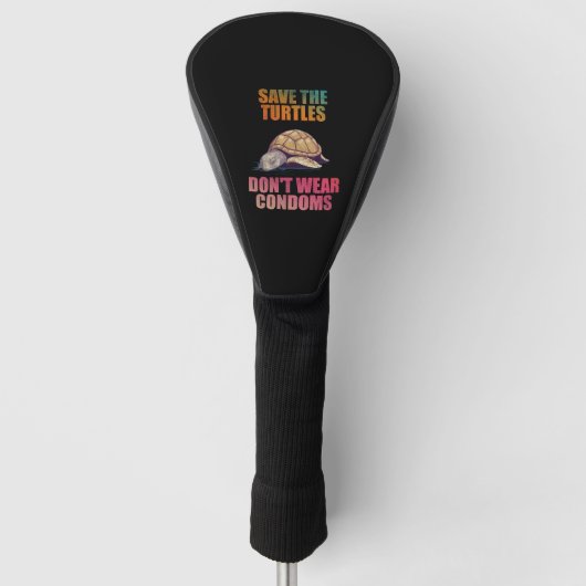 Red de schildpadden draag geen condooms golfheadcover (Voorkant)