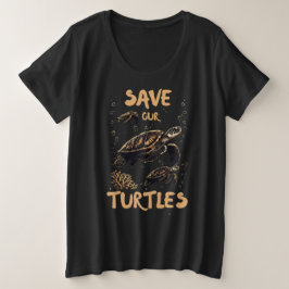Red de schildpadden, eco vriendelijk grote maat t-shirt