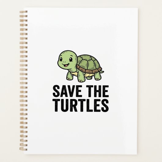 Red de Schildpadden Vintage Schildpad Bescherming Planner (Voorkant)