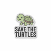 Red de Schildpadden Vintage Schildpad Bescherming Sticker (Voorkant)