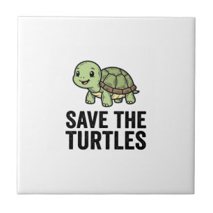 Red de Schildpadden Vintage Schildpad Bescherming Tegeltje