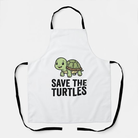 Red de schildpadden vintage schildpadconserverings schort (Voorkant)