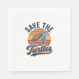 Red de Schildpadden Vintage Zee Schildpad T-Shirt Servet