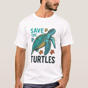 Red De Schildpadden Vintage Zee Schildpad Vector D T-shirt