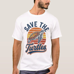 Red de schildpadden vintage zeeschildpad T-shirt o