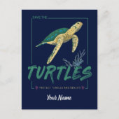 Red de schildpadden voor een meisje dat gewoon van feestdagenkaart (Voorkant)