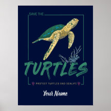 Red de schildpadden voor een meisje dat gewoon van