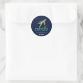 Red de schildpadden voor een meisje dat gewoon van ronde sticker (Tas)