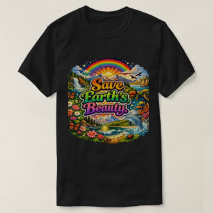 Red de schoonheid van de aarde milieuvriendelijke  t-shirt