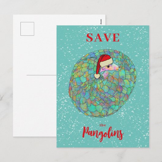 Red de schubdier Schattigee kerst Feestdagenkaart (Voorkant / Achterkant)