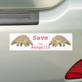 Red de Schubdier Slogan Bedreigd Dierenrecht Bumpersticker (Op auto)