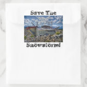 Red de sneeuwstorm! -Sticker Vierkante Sticker (Tas)