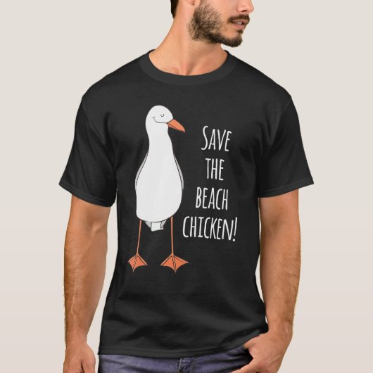 Red de strandkip!  Zeemeeuw T-shirt (Voorkant)