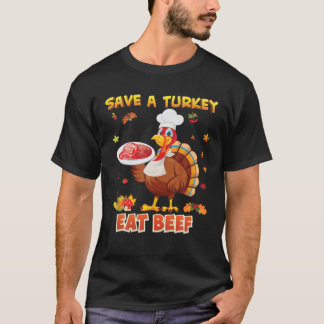 Red de Thanksgiving van een Turkije dat meer rundv T-shirt