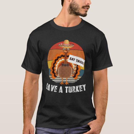 Red de Thanksgiving van Tacos Funny in Turkije T-shirt (Voorkant)