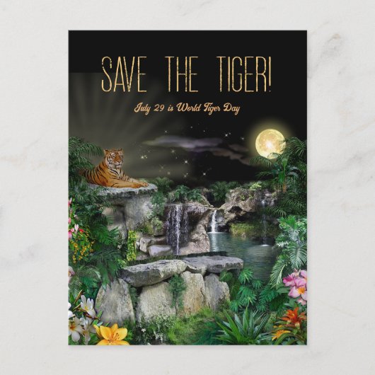 Red de Tijger / Wereld Tijger Dag Briefkaart (Voorkant)
