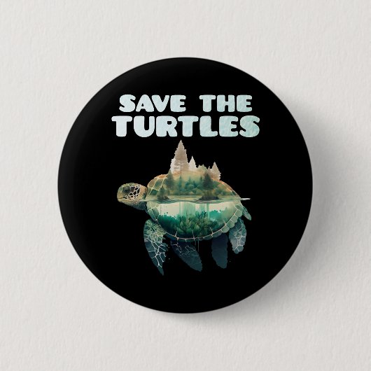 Red de Turtles bedreigde dieren op aarde Ronde Button 5,7 Cm (Voorkant)