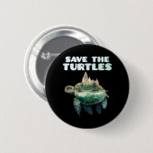 Red de Turtles bedreigde dieren op aarde Ronde Button 5,7 Cm (Voorkant /achterkant)