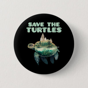 Red de Turtles bedreigde dieren op aarde Ronde Button 5,7 Cm