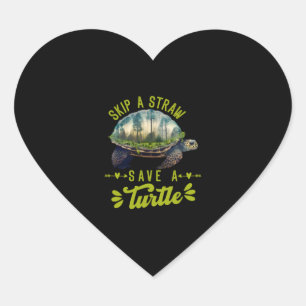 Red de Turtles Milieubescherming Oceaan Hart Sticker