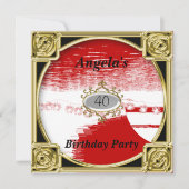 Red de verjaardag Uitnodiging (Voorkant)