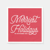 Red de vrolijkste Feestdagen van het moderne kerst Servetten (Voorkant)