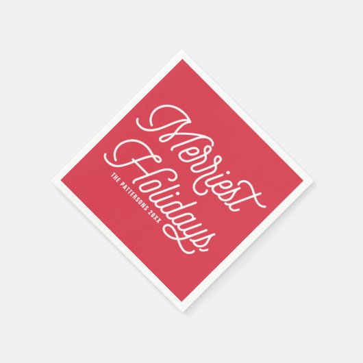 Red de vrolijkste Feestdagen van het moderne kerst Servetten (Hoek)