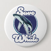 Red de Walvis Ronde Button 4,0 Cm (Voorkant)