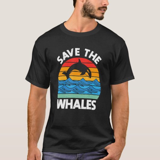 Red de walvissen en maak de oceaan schoon t-shirt (Voorkant)