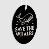 Red de walvissen en zeedieren zwart ornament (voorkant)