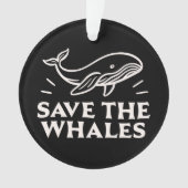 Red de walvissen en zeedieren zwart ornament (voorkant)