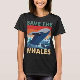 Red de walvissen kijken naar het leven in de zee t-shirt