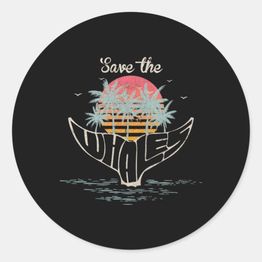 Red de walvissen Orka er walvis Ronde Sticker (Voorkant)
