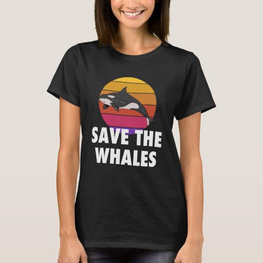 Red de walvissen orka strand t-shirt (Voorkant)
