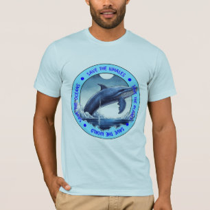 Red de walvissen, red de oceaan, red het milieu t-shirt