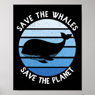 Red De Walvissen Red De Planeet Vintage Red De O Poster