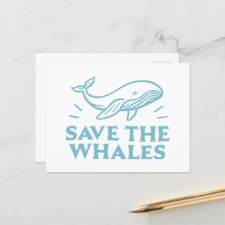 Red de walvissen schattige retro esthetiek briefkaart
