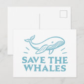Red de walvissen schattige retro esthetiek briefkaart (Voorkant / Achterkant)