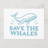Red de walvissen schattige retro esthetiek briefkaart (Voorkant)