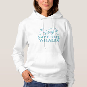 Red de walvissen schattige retro esthetiek hoodie