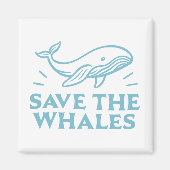 Red de walvissen schattige retro esthetiek magneet (Voorkant)