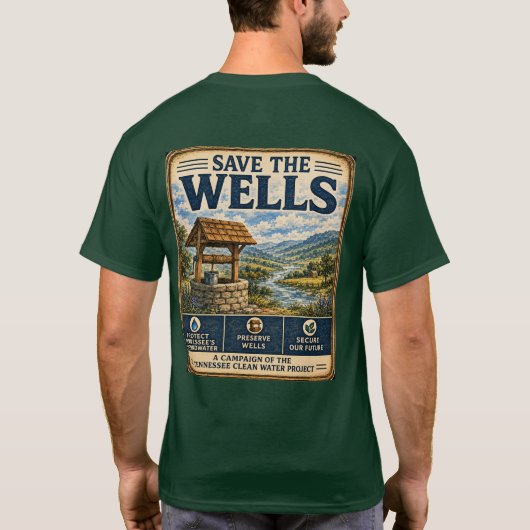Red de Waterputten💧Tennessee Schoon Water Project T-shirt (Achterkant)